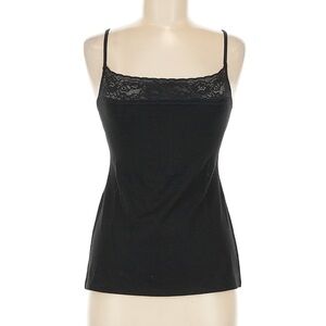 Like New FELINA black pima cotton lace cami camisole tank top size Medium